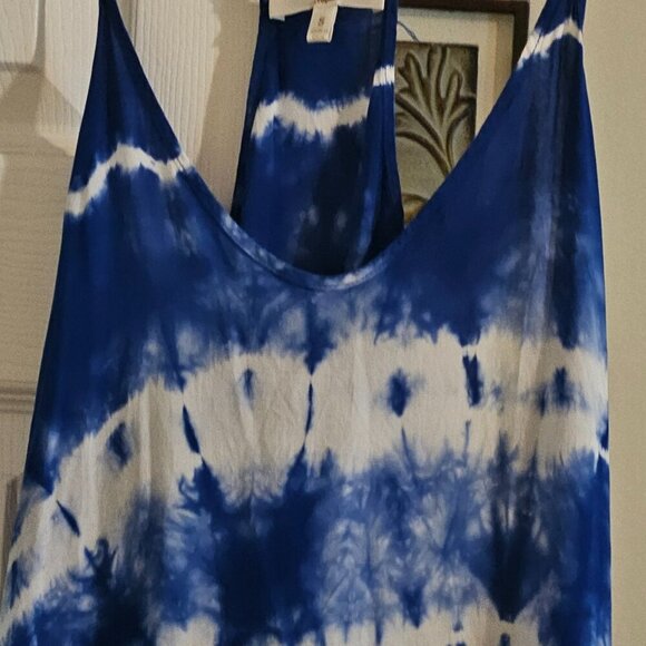 Hawaiian tropic stretchy blue white tie dye swim Pool Beach cover-up summer S - Picture 1 of 6